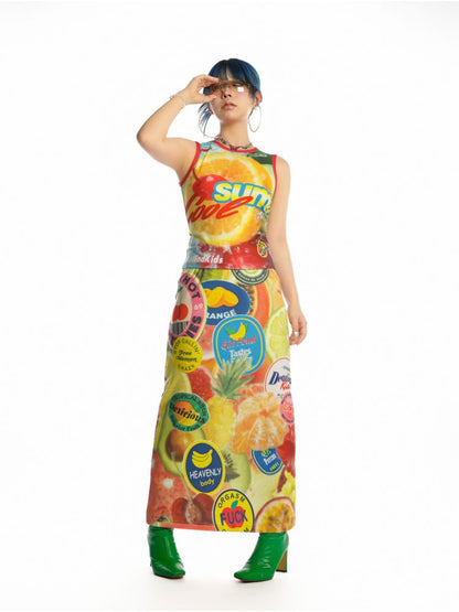 Y2K Stretch Casual Halter Long Skirt【s0000013521】