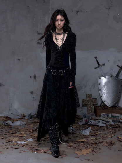 Lace Slimming Patchwork Knit Dress【s0000014467】