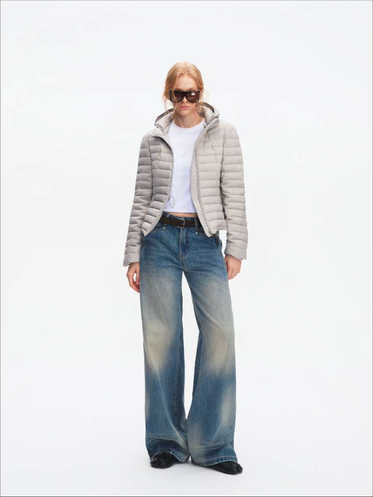 Pork Rib Hooded 90 Down Slim Jacket【s0000014879】