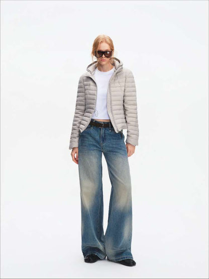 Pork Rib Hooded 90 Down Slim Jacket【s0000014879】