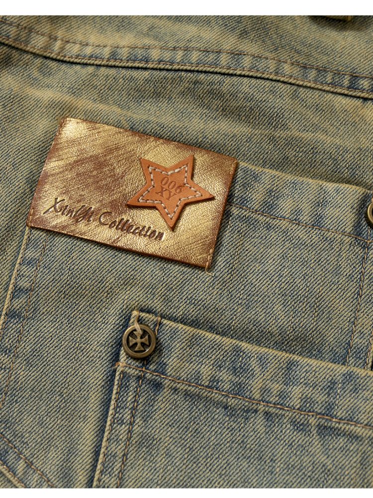 Wide-leg denim cropped pants【s0000012800】