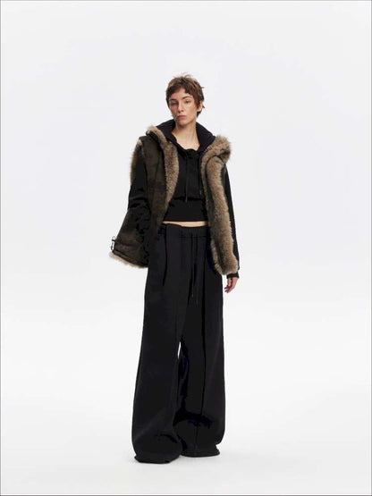 American Scimitar Drape Wide-Leg Slacks【s0000014877】