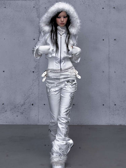 Street Punk Fur Hooded Padded Jacket【s0000014922】