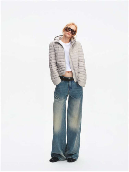 Pork Rib Hooded 90 Down Slim Jacket【s0000014879】