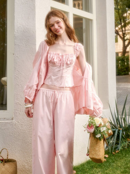 Pink Cotton Embroidered Shirt Dress【s0000015620】