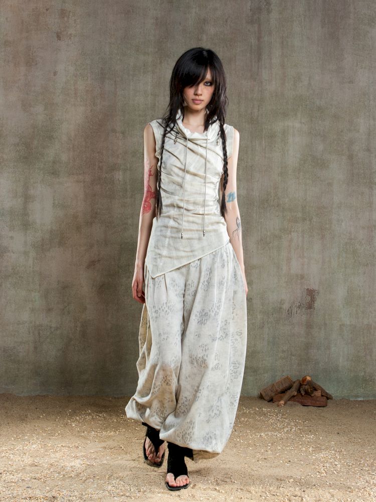 Irregular Pleated Multi-Wear Vest【s0000012658】