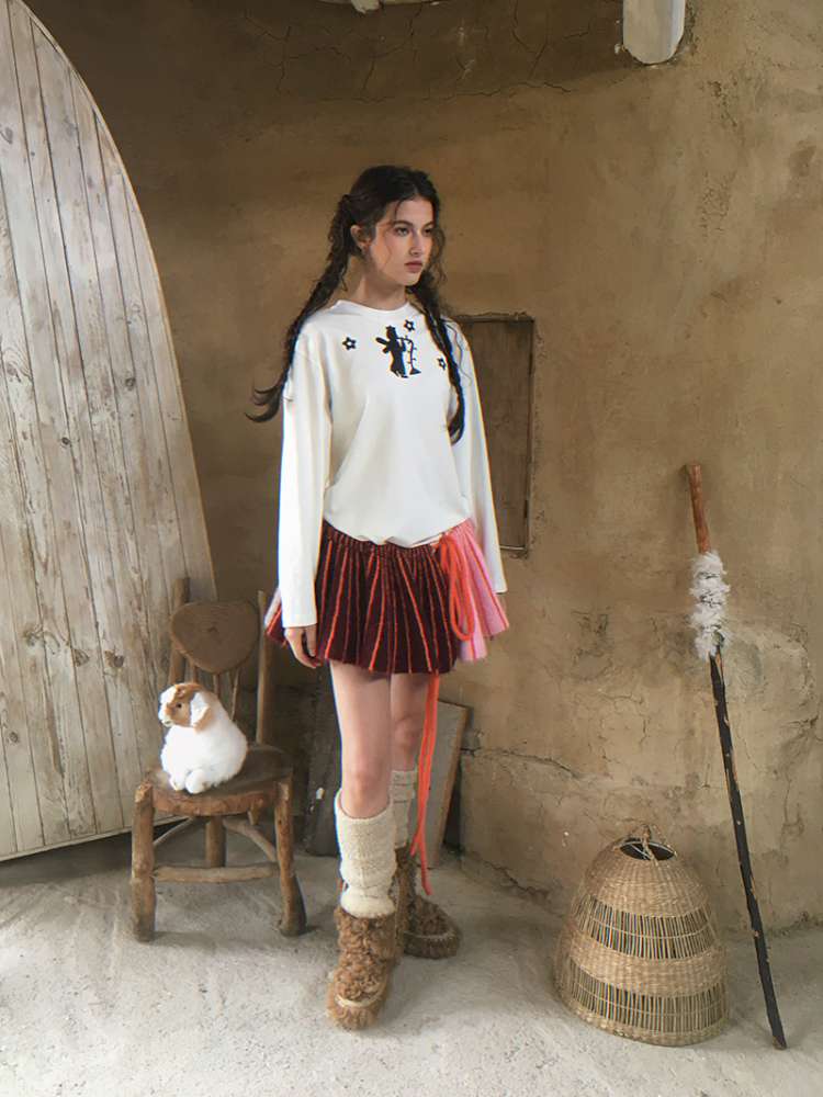 Forest Elf Print Long Sleeve T-Shirt【s0000014898】