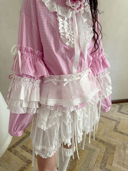 Double-layer bow-tie short skirt【s0000012764】