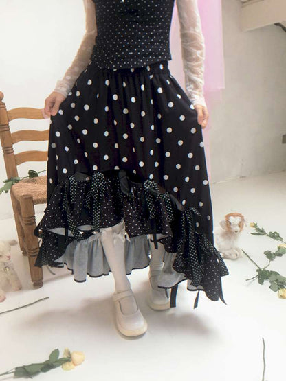 Asymmetric Bow Midi Skirt【s0000014525】