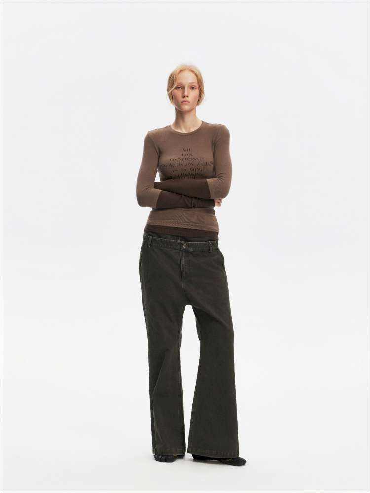 Fake Two-Piece Letter Print Slim Long-Sleeve T-Shirt【s0000014874】