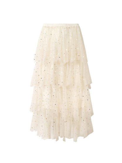 Multi-Layered Mesh Cake Skirt【s0000012789】