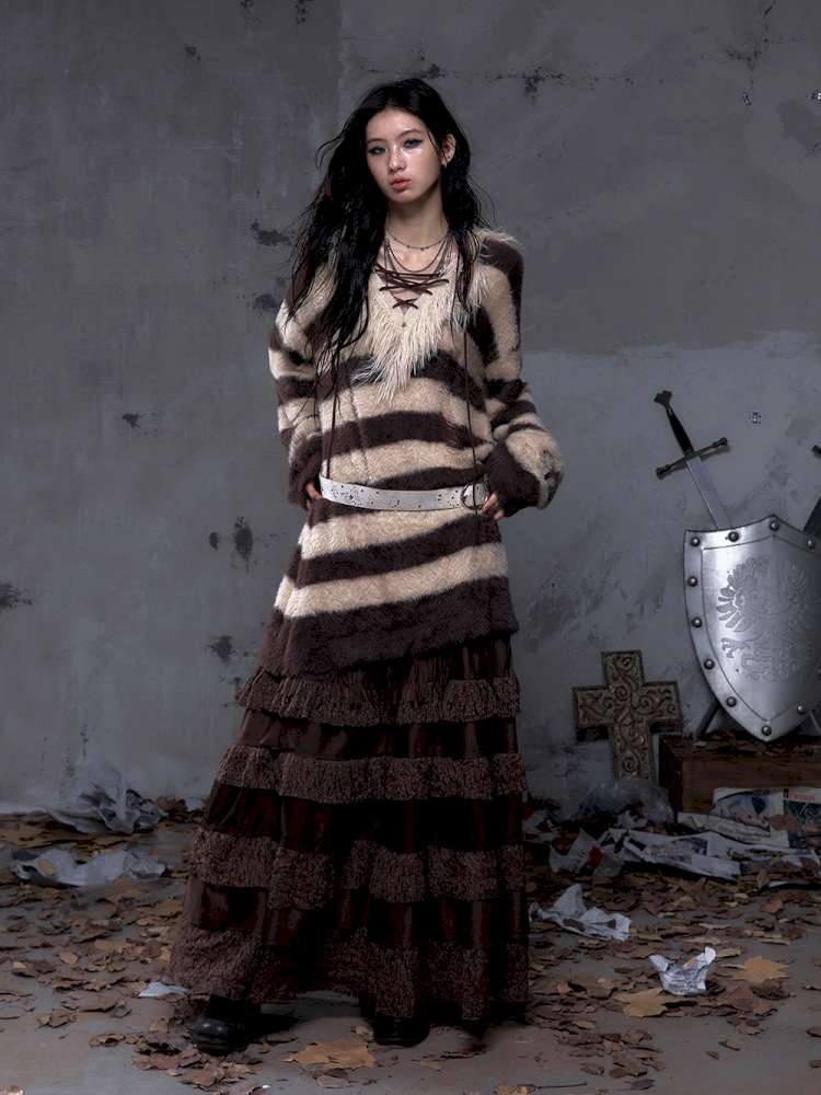 Long-Sleeve Striped Sweater【s0000014474】