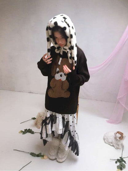 Asymmetric Bow Midi Skirt【s0000014525】