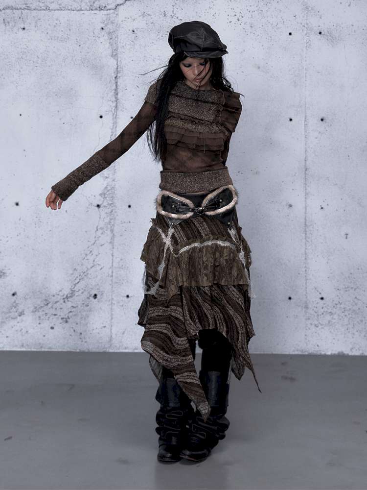 Vintage Punk Scarf Wool Knit Layer【s0000014923】