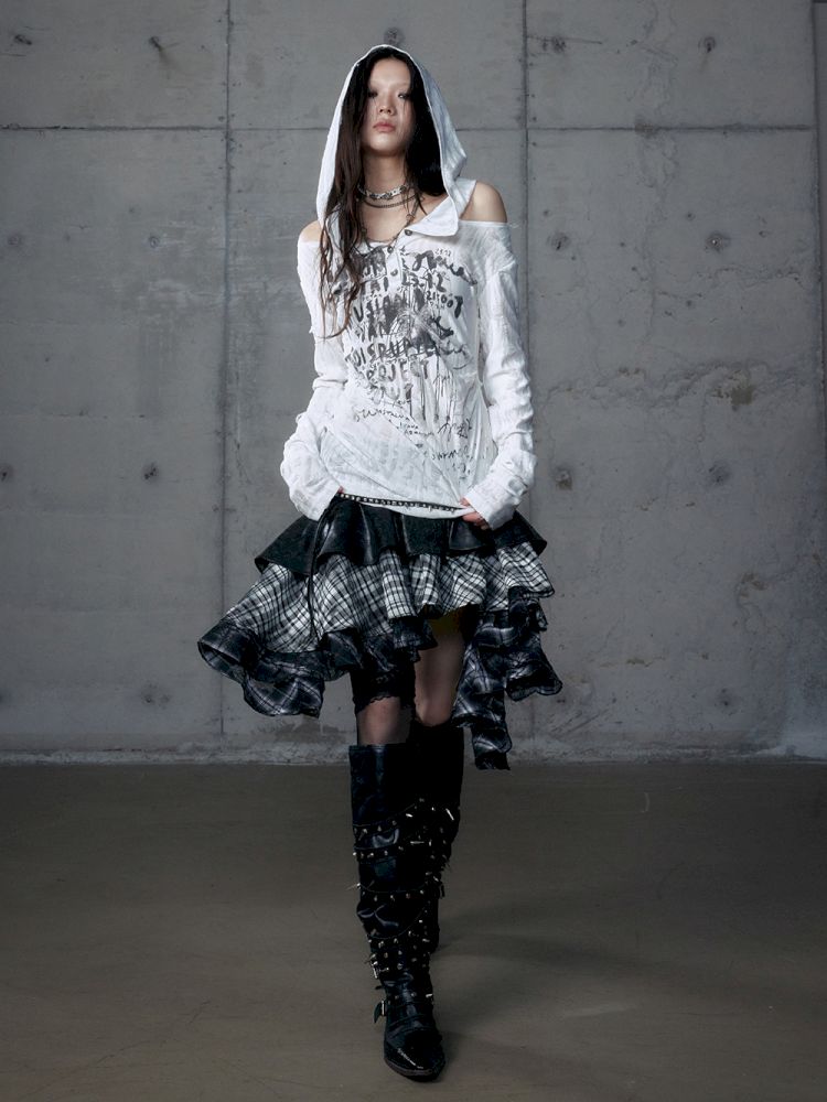 Heavy leather bustier skirt【s0000013467】