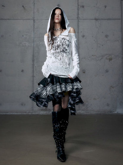 Heavy leather bustier skirt【s0000013467】