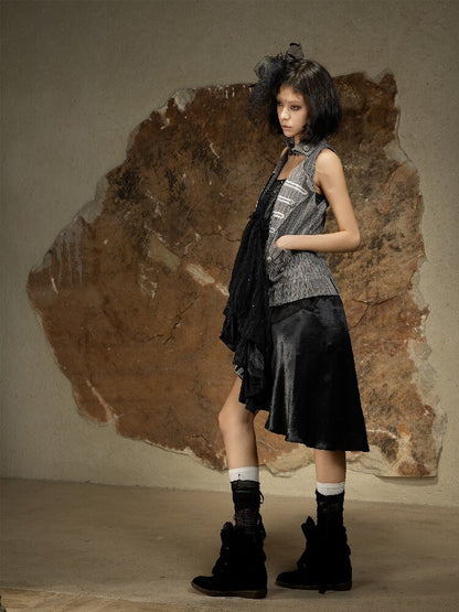 Sleeveless Halterneck Vest Shirt Top【s0000016885】
