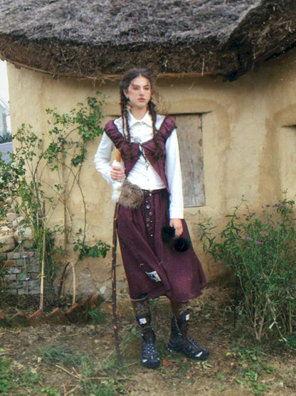 Blue Plaid Polka Dot Long Shirt【s0000014902】