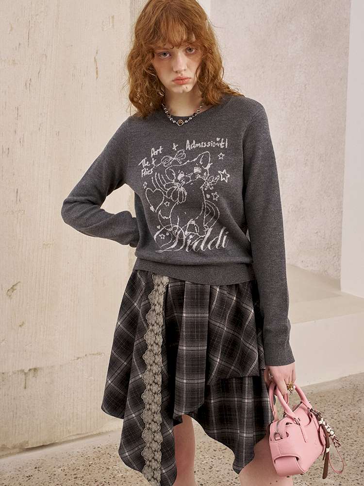 Puppy Kissing Bear Sweater Skirt【s0000015068】