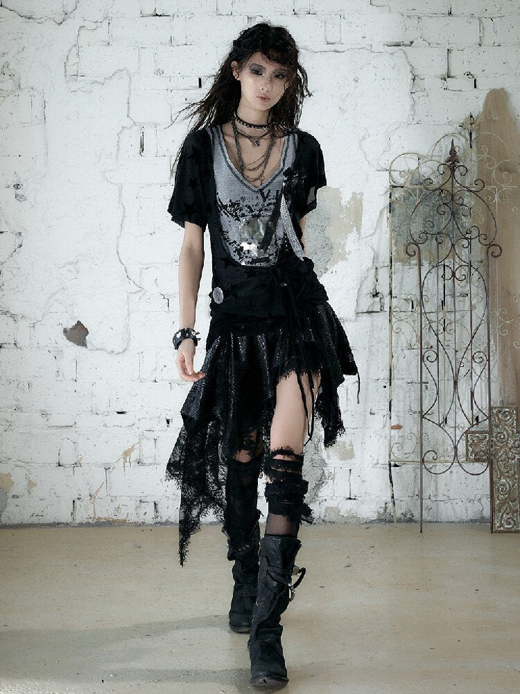 Vintage Punk Y2k Two-Piece T-Shirt【s0000017241】