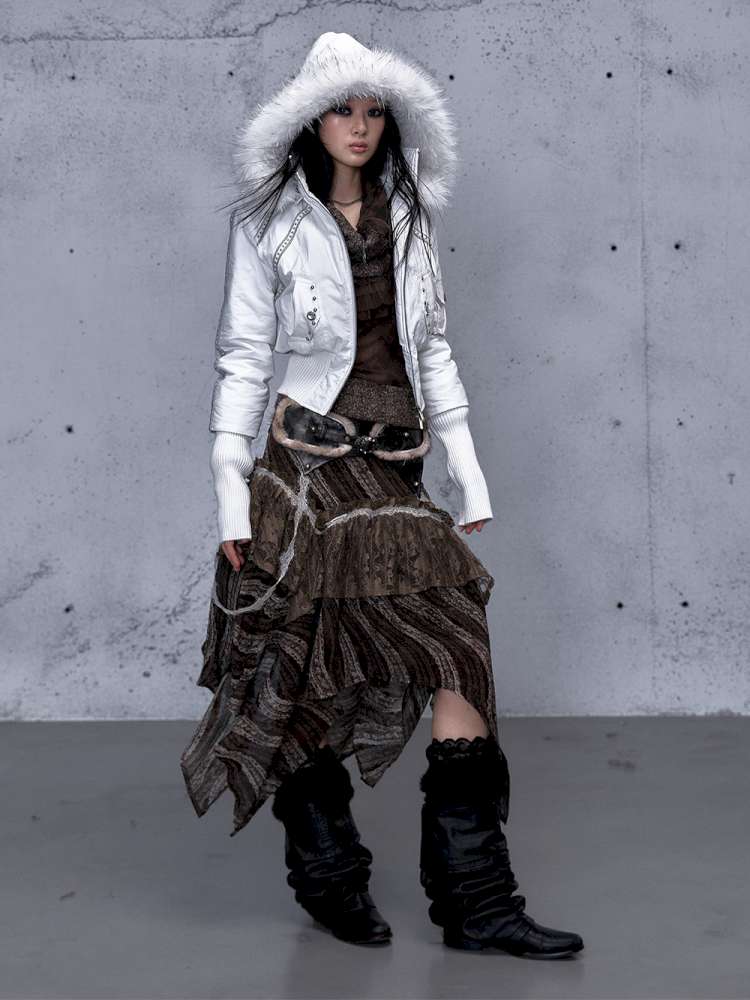 Street Punk Fur Hooded Padded Jacket【s0000014922】