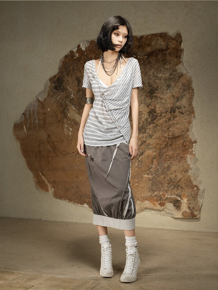 Vintage Punk Irregular Knit T-shirt【s0000016880】