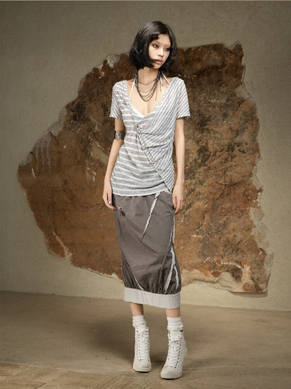 Vintage Punk Irregular Knit T-shirt【s0000016880】