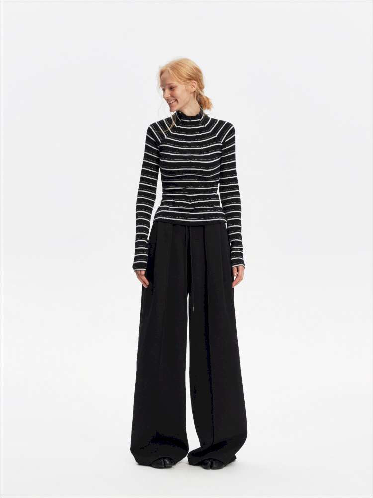 Vintage Striped Slim Knit Top【s0000015059】