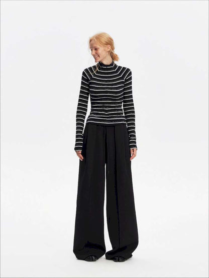 Vintage Striped Slim Knit Top【s0000015059】