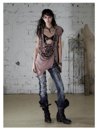 Punk Metallic Bikini Short T-Shirt【s0000016978】