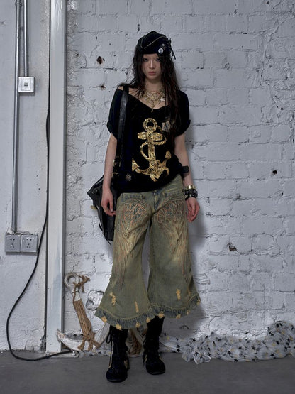 Large neckline loose-fitting T-shirt【s0000012799】