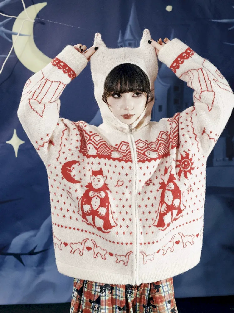 Cat Ears Devil's Tail Cardigan【s0000011559】