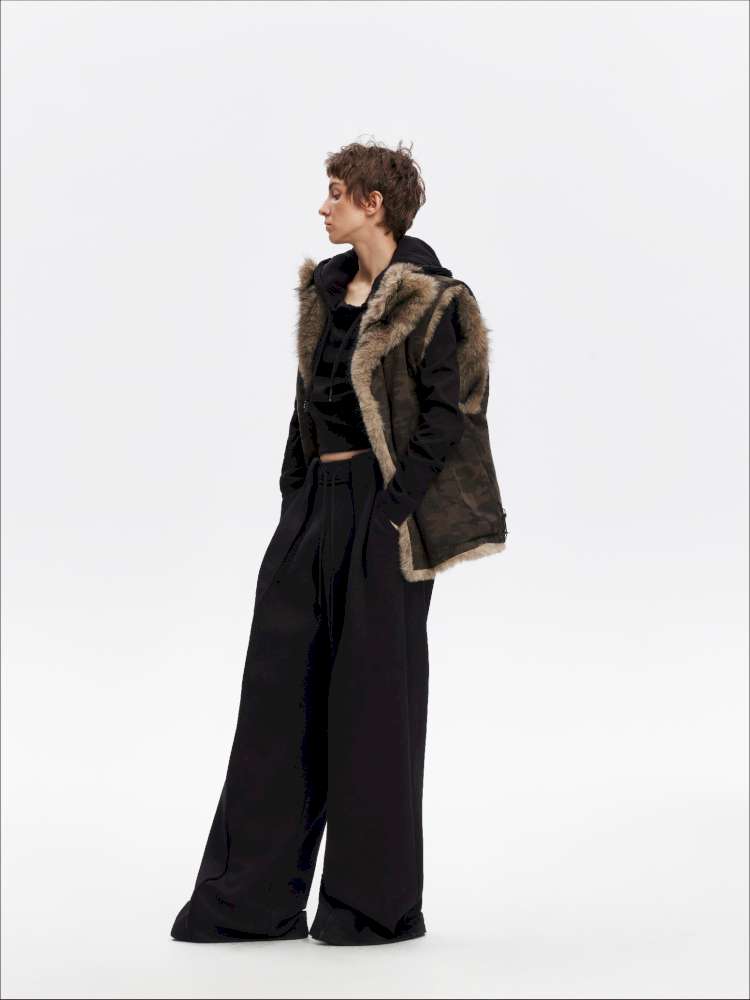 American Scimitar Drape Wide-Leg Slacks【s0000014877】