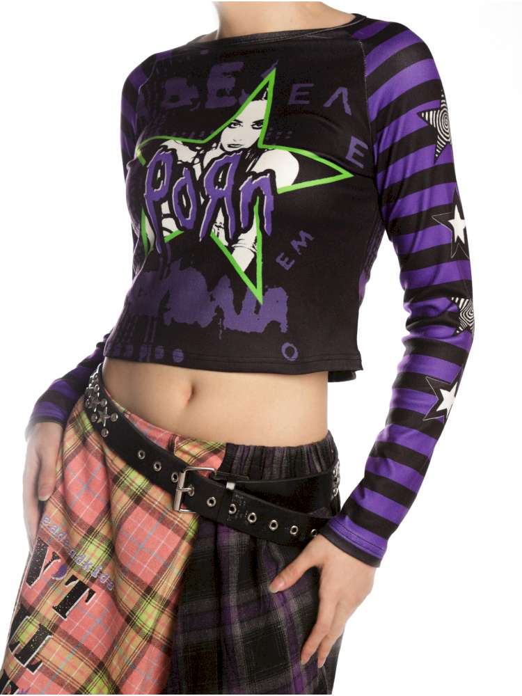 Sweet Cool Y2K Subculture Print Short Top【s0000014907】