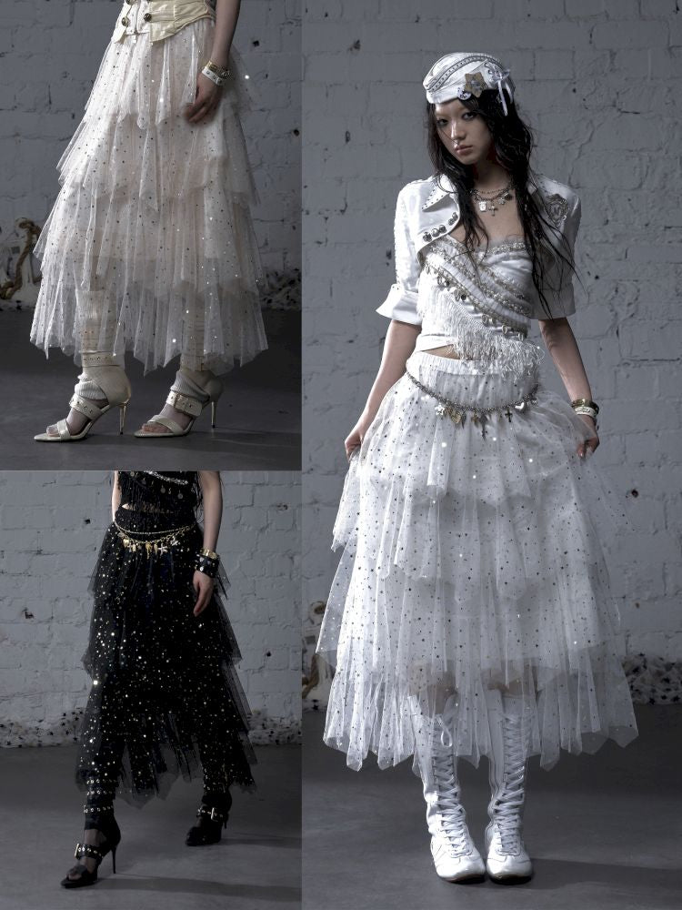 Multi-Layered Mesh Cake Skirt【s0000012789】