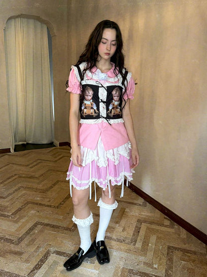 Double-layer bow-tie short skirt【s0000012764】