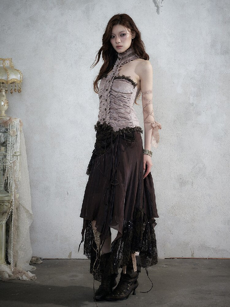 Dreamy Heiress Lace Chiffon Dress【s0000017984】
