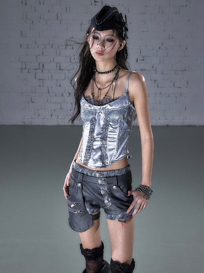 Lace Detachable Leather Shorts【s0000016210】