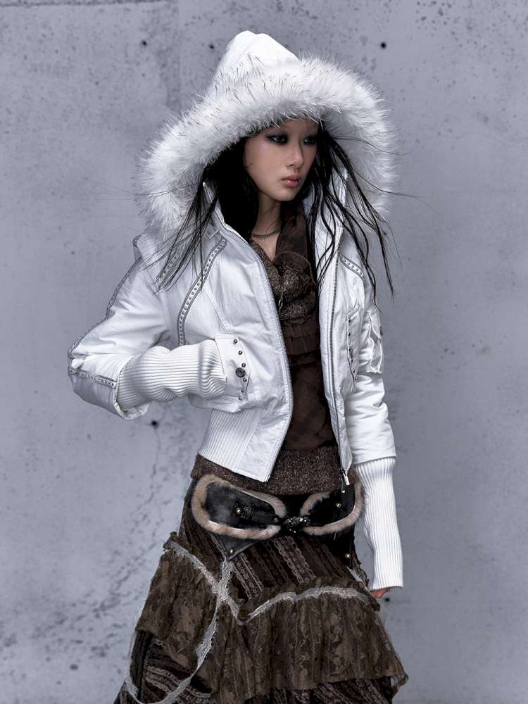 Street Punk Fur Hooded Padded Jacket【s0000014922】