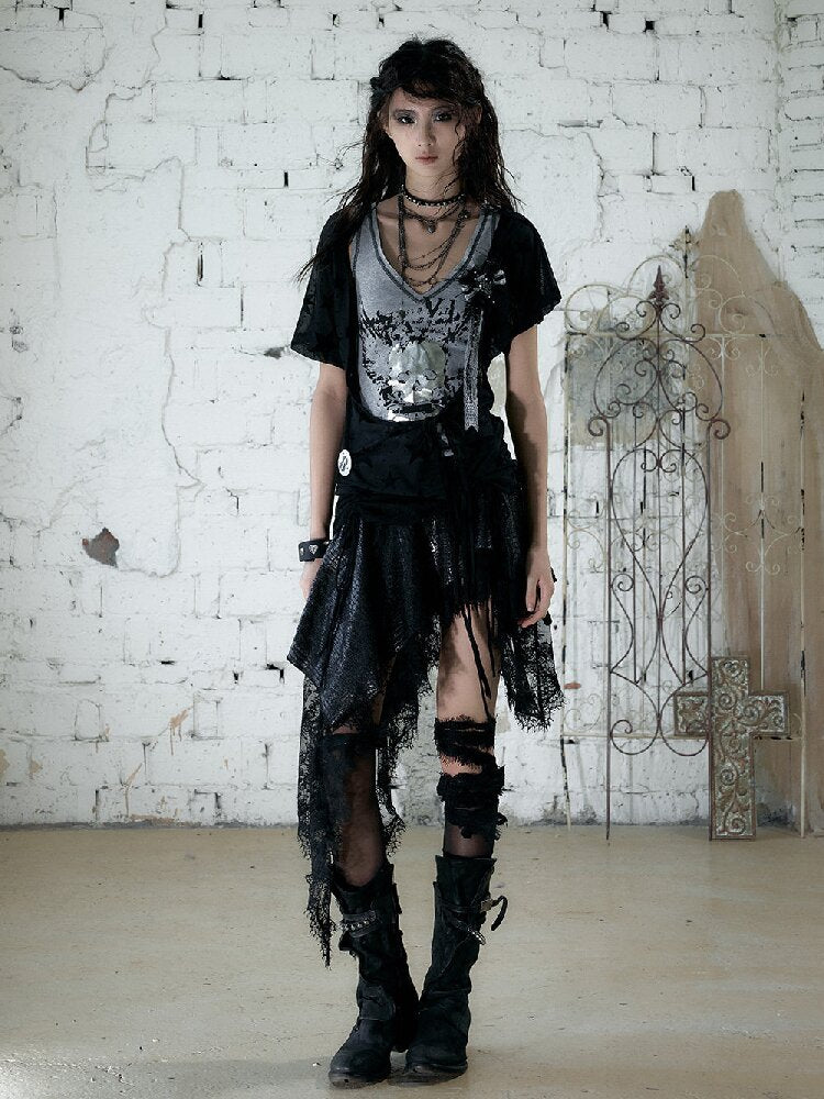 Vintage Punk Y2k Two-Piece T-Shirt【s0000017241】