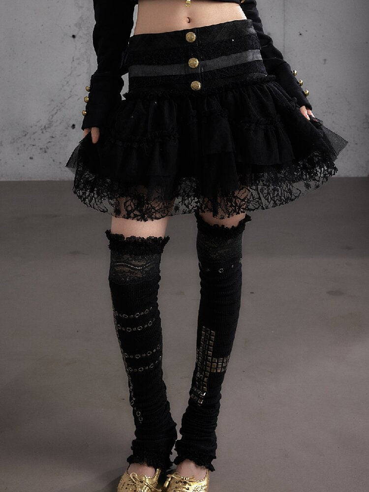 Vintage Layered Mesh Puffy Skirt【s0000019151】