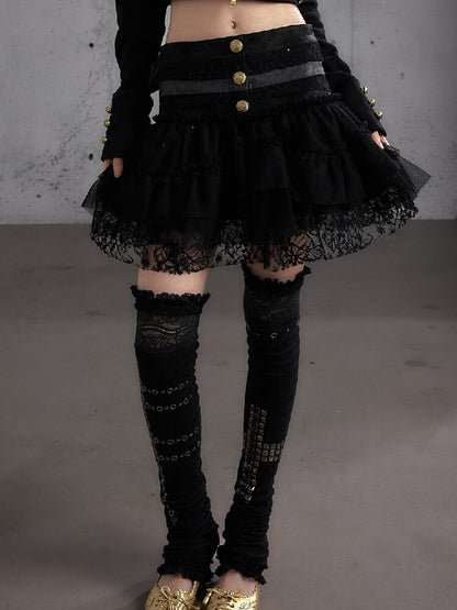 Vintage Layered Mesh Puffy Skirt【s0000019151】