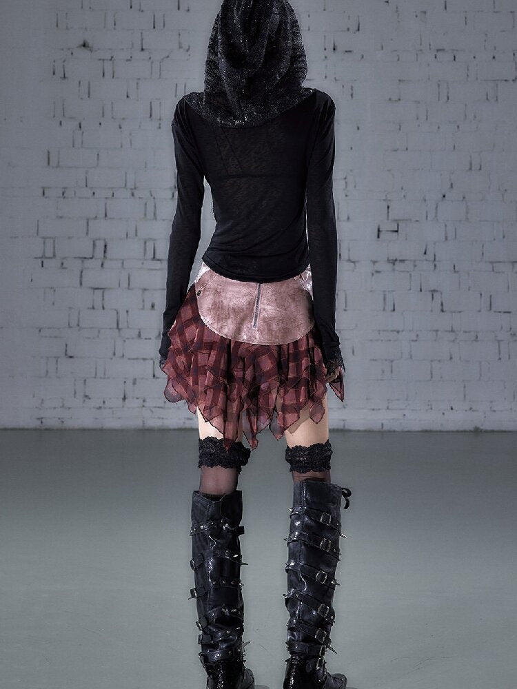 Lace Kink Stretch One Shoulder Top【s0000015933】