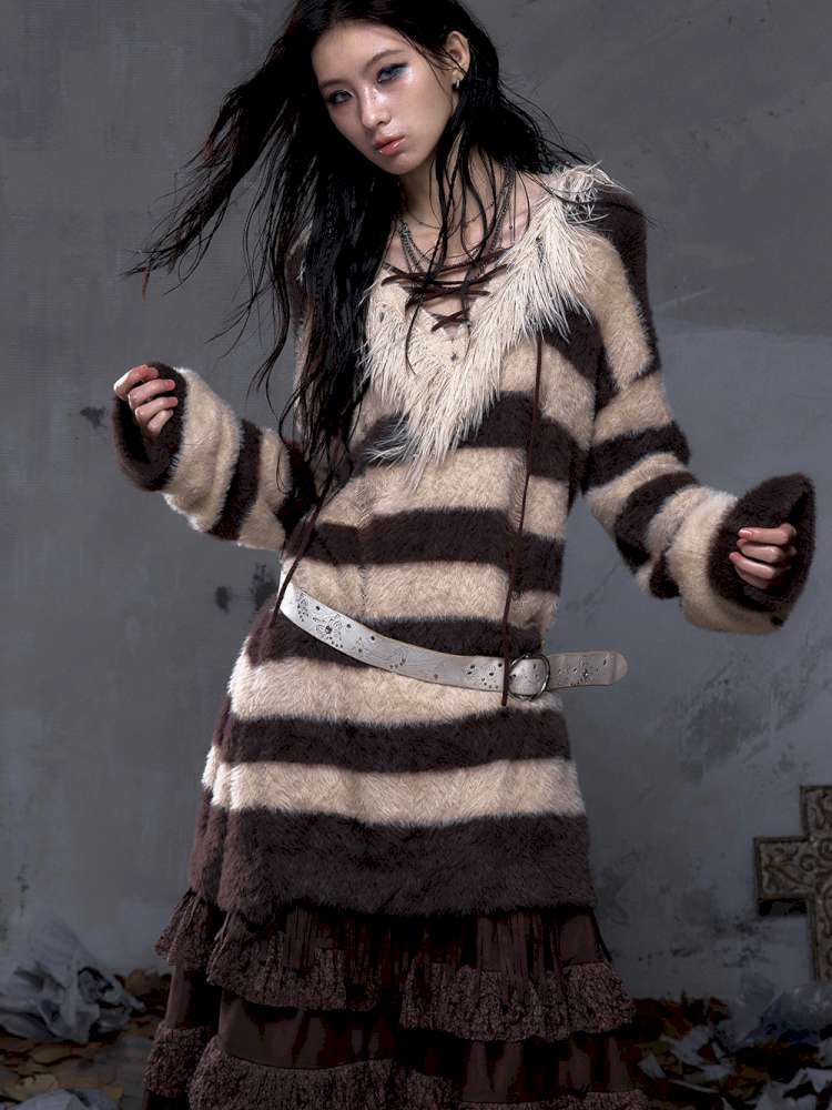 Long-Sleeve Striped Sweater【s0000014474】