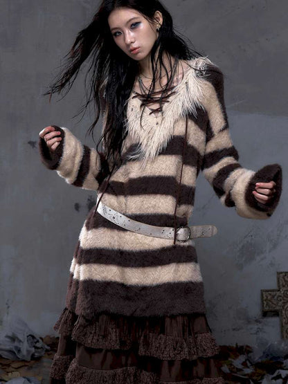 Long-Sleeve Striped Sweater【s0000014474】