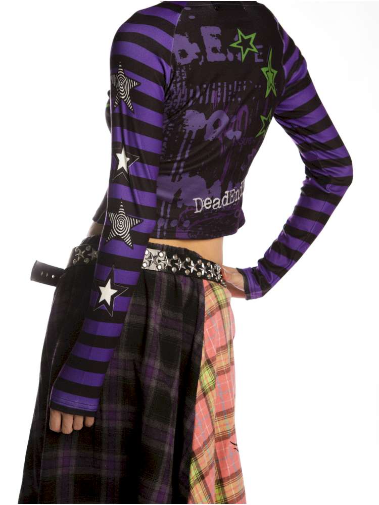 Sweet Cool Y2K Subculture Print Short Top【s0000014907】