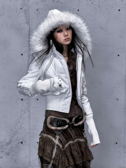 Street Punk Fur Hooded Padded Jacket【s0000014922】