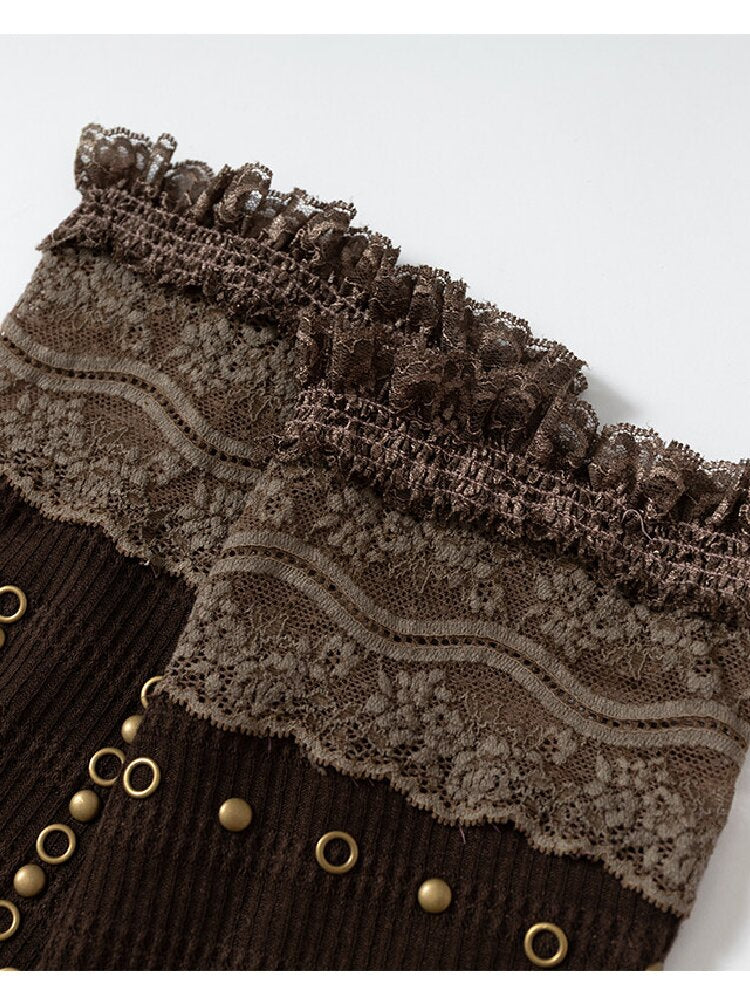 Lace Rhinestone Knit Leg Covers【s0000019164】