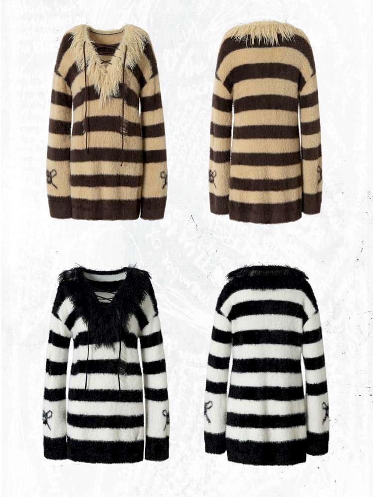 Long-Sleeve Striped Sweater【s0000014474】