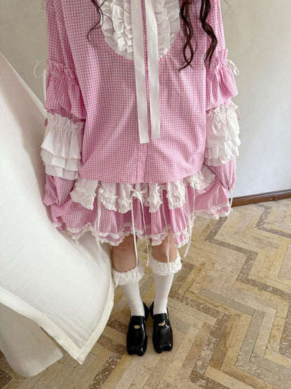 Double-layer bow-tie short skirt【s0000012764】